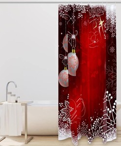 Bright Christmas Snowflakes Shower Curtain for Home Decor