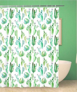 Bright Lovely Sophisticated Mexican Hawaii Tropical Floral Herbal Summer Waterproof Bathroom Decor Shower Curtain