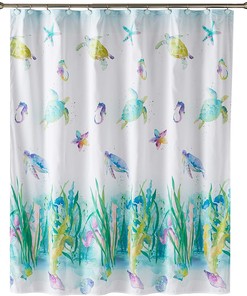 Bring the Beach Home with Watercolor Ocean Shower Curtain