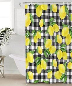 Buffalo Plaid Lemon Shower Curtain - Liven Up Your Bathroom for Summer