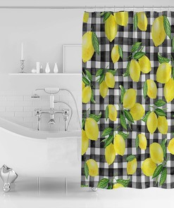 Buffalo Plaid Lemon Shower Curtain - Liven Up Your Bathroom for Summer