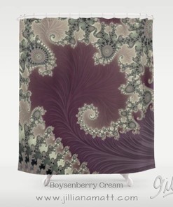 Burgundy Purple Green Geometric Spiral Design Bohemian Bathroom Decor Shower Curtain