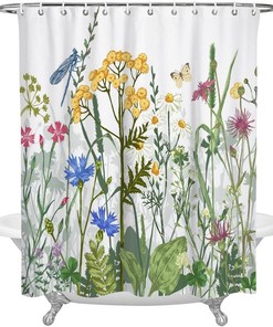 Butterfly Dragonfly Fabric Shower Curtain - Home Decorative Bathroom Curtain 
