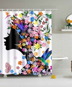 Butterfly Flower Shower Curtain for Modern Bathroom Decor and Gift