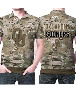 Camo Pattern Us Flag Oklahoma Sooners 3D All Over Print Polo Shirt - Perfect Gift for Fans