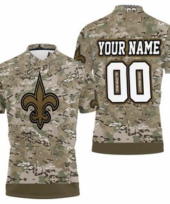 Camouflage Veteran 3D Personalized Polo Shirt - New Orleans Saints Fan Gift
