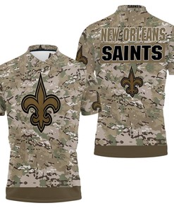 Camouflage Veteran 3D Polo Shirt - New Orleans Saints Perfect Gift for Fans