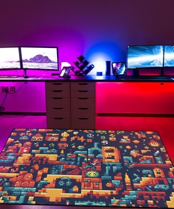 Can Pixel Art Pattern, Customizable Gamer Rug for Bedroom