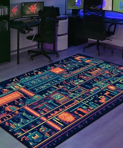 Can Pixel Art Pattern, Customizable Gamer Rug for Living Room