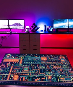 Can Pixel Art Pattern, Customizable Gamer Rug for Living Room