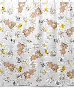 Cartoon Bears Shower Curtain - Modern Home Bathroom Hotel Spa Decor