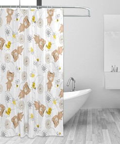 Cartoon Bears Shower Curtain - Modern Home Bathroom Hotel Spa Decor
