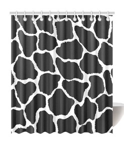 Cartoon Giraffe Animal Print Shower Curtain for Bathroom Decor