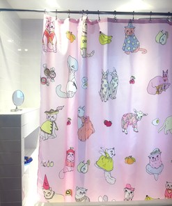 Cats in Clothes Shower Curtain - Unique and Resistant Fabric for a Perfect Housewarming Gift 