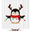 Celebrating Christmas with a Cute Penguin Waterproof Shower Curtain