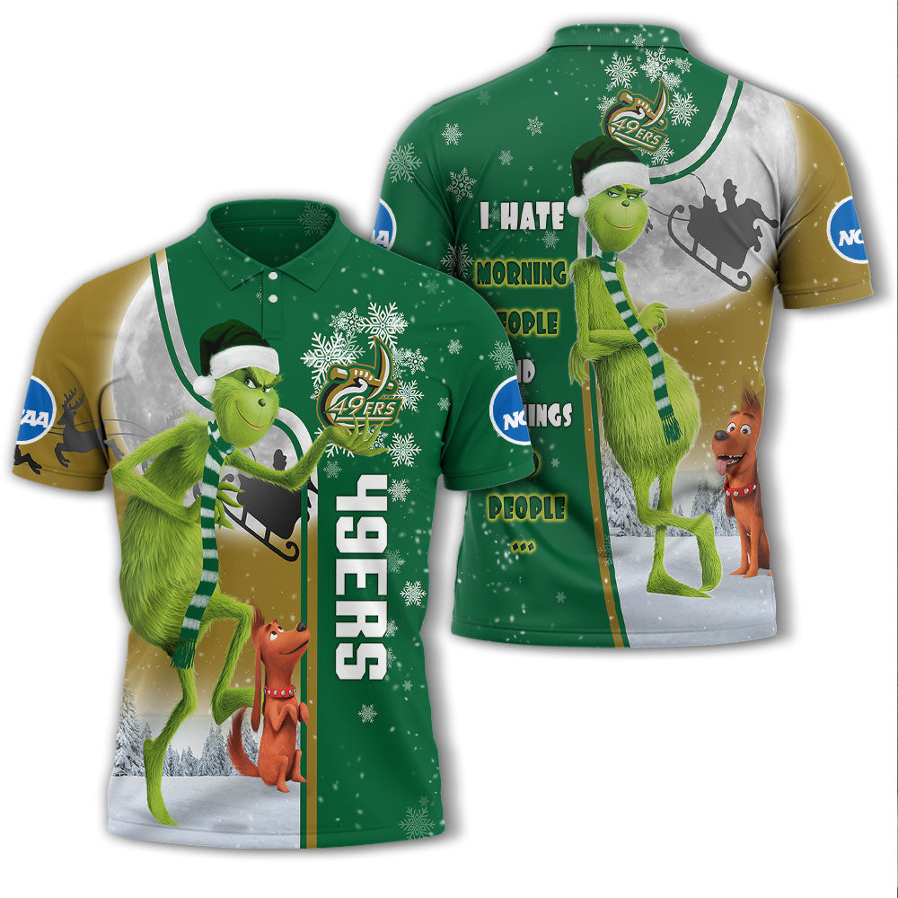 Charlotte 49ers NCAA Polo Shirt with Grinch Design- Perfect Gift for Fans