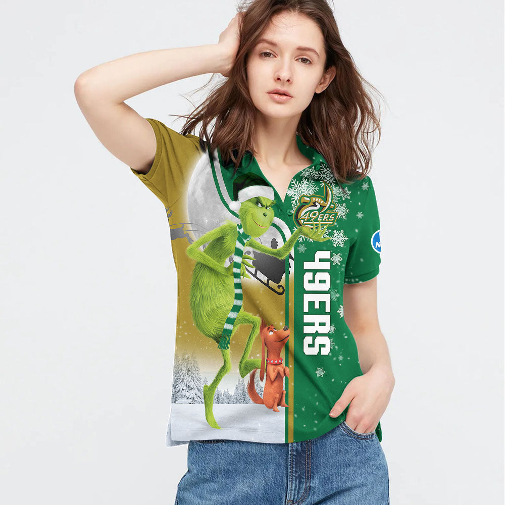 Charlotte 49ers NCAA Polo Shirt with Grinch Design- Perfect Gift for Fans