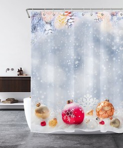 Christmas Snowflake Shower Curtain for Home Decor