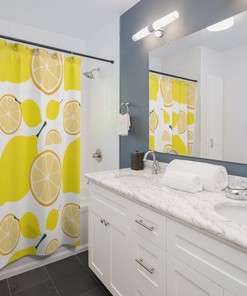 Citrus Fruit Shower Curtain for Cheerful Bathroom Decor