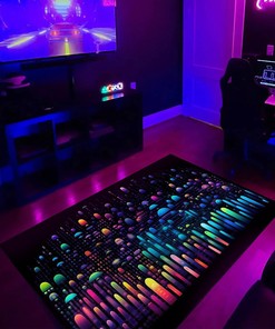 Classic 80s Arcade Video Game Pattern Area Rug