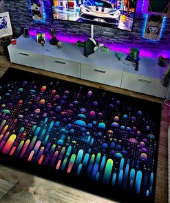 Classic 80s Arcade Video Game Pattern Area Rug