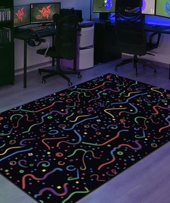 Classic Arcade Pattern Area Rug - Perfect for Adding a Retro Touch to Your Living Room or Bedroom