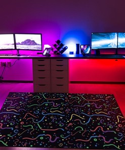 Classic Arcade Pattern Area Rug - Perfect for Adding a Retro Touch to Your Living Room or Bedroom