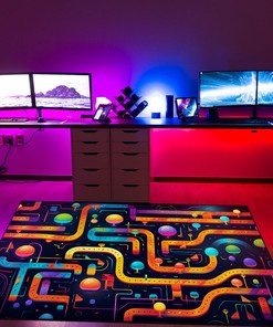 Classic Game Warp Zones Arcade Pattern Area Rug