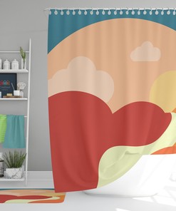 Colorful Boho Geometry Shower Curtain - Perfect Home Bath Decor and Housewarming Gift