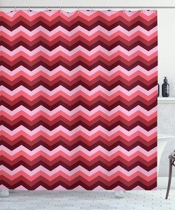 Colorful Chevron Shower Curtain - Modern and Symmetric Bathroom Decor with Waterproof Fabric 