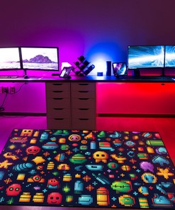 Colorful Geometric Arcade Pattern Rug for Home Decor
