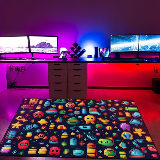 Colorful Geometric Arcade Pattern Rug for Home Decor
