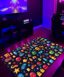 Colorful Geometric Arcade Pattern Rug for Home Decor