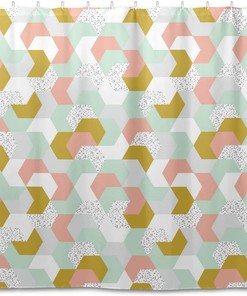 Colorful Geometric Shower Curtain - Modern Home Bathroom Hotel Spa Decorations