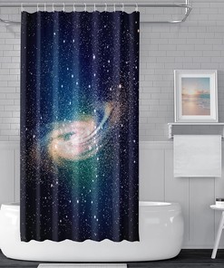 Colorful Milky Way and Starry Sky Shower Curtain for Outer Space Bathroom Decor
