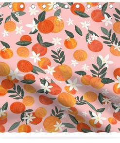 Colorful Peach Shower Curtain for an Eye-Catching Bathroom - Bathroom Decor