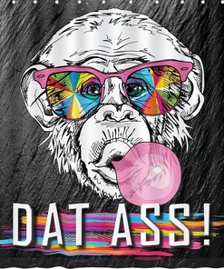Colorful Rainbow Glasses Shower Curtain with Cool Monkey Design for Modern Bathroom Decor