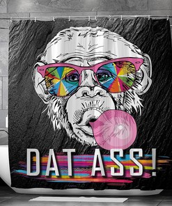 Colorful Rainbow Glasses Shower Curtain with Cool Monkey Design for Modern Bathroom Decor