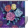 Colorful Rose Shower Curtain for Bright and Bold Bathroom Decor 