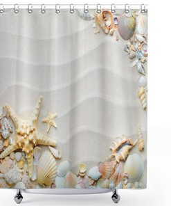 Colorful Various Seashells Starfish Shower Curtain - Great for Adding Some Color and Life to Your Bathroom