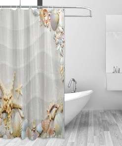 Colorful Various Seashells Starfish Shower Curtain - Great for Adding Some Color and Life to Your Bathroom