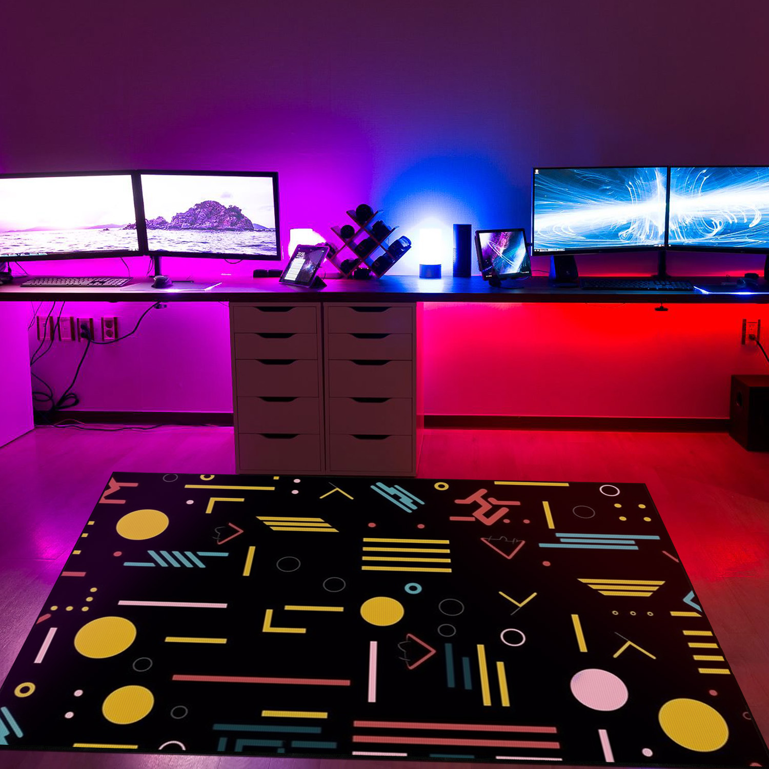 Contemporary Arcade Pattern Customizable Area Rug