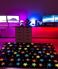 Contemporary Geometric Star Arcade Pattern Area Rug