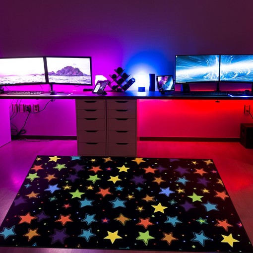 Contemporary Geometric Star Arcade Pattern Area Rug