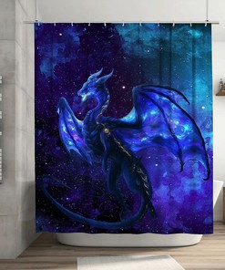 Cool Galaxy Dragon Shower Curtain - Home Decor Bathroom Curtain