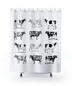Cow Print Shower Curtain - Farm Animal Bathroom Decor