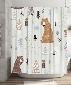 Creative Kids Cute Bears Shower Curtain for Your Bathroom