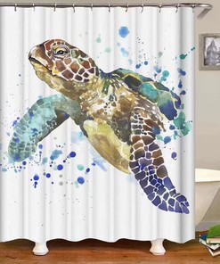 Creative and Waterproof Sea Turtle Shower Curtain for Unique Bathroom Decoration