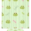 Crown Dragonfly Green Shower Curtain with Princess Frog for Cute Bathroom Decor