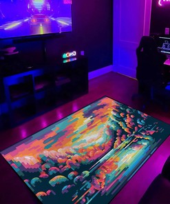 Customizable Abstract Landscapes Area Rug for Home Decoration